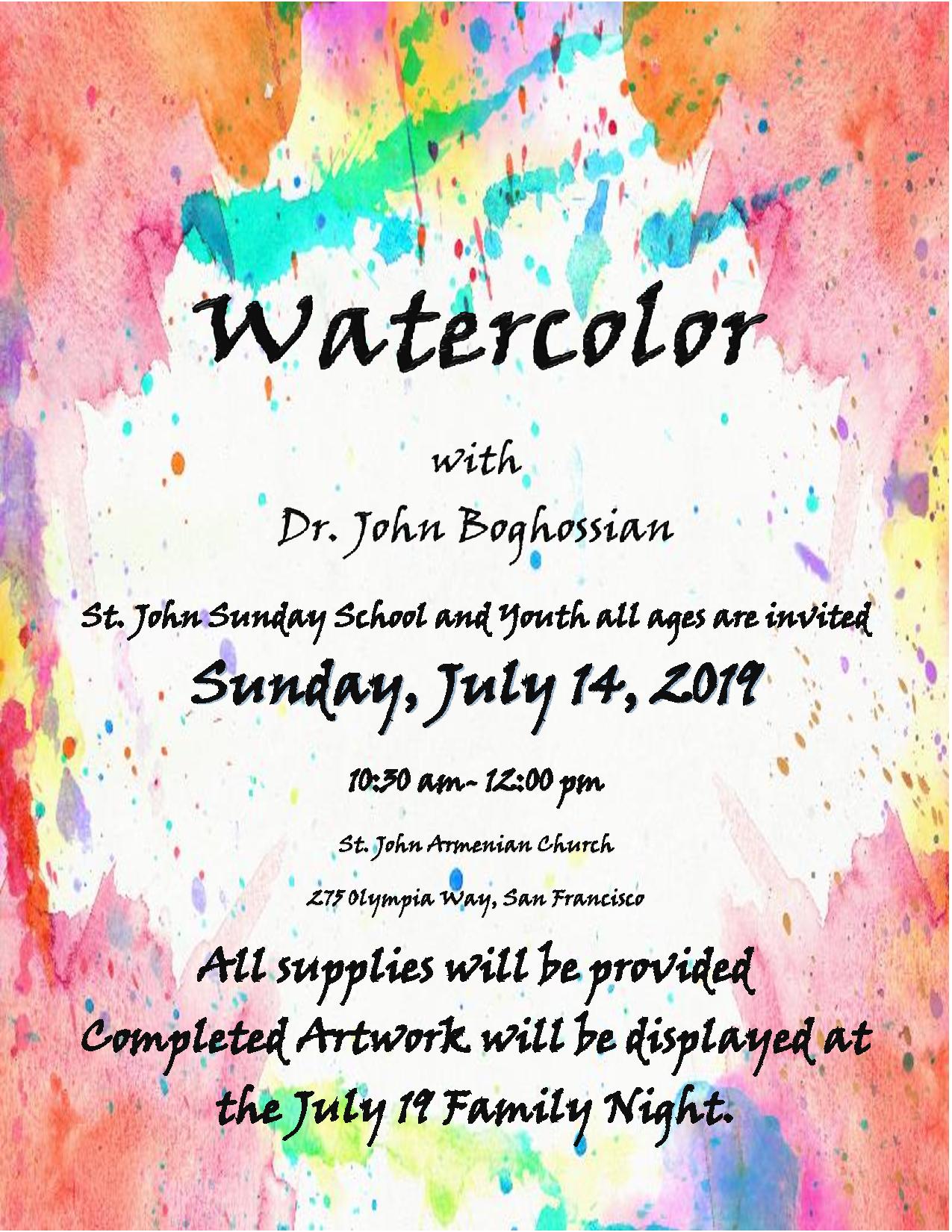 Watercolor with Dr. John Boghossian | St. John Armenian Apostolic Church