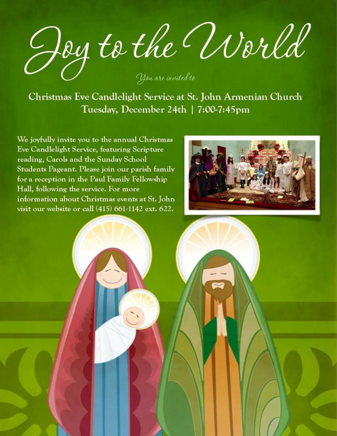 christmas eve candlelight service st john armenian apostolic church church christmas service flyer