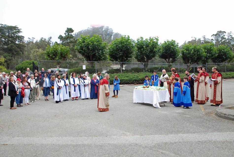 Clergy and parishioners gather for the Great Blessing of Grapes at St. John Armenian Apostolic Church