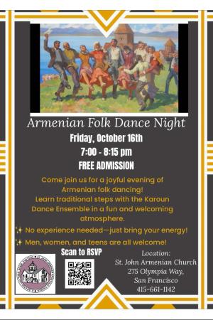 Armenian Folk Dance Night flyer