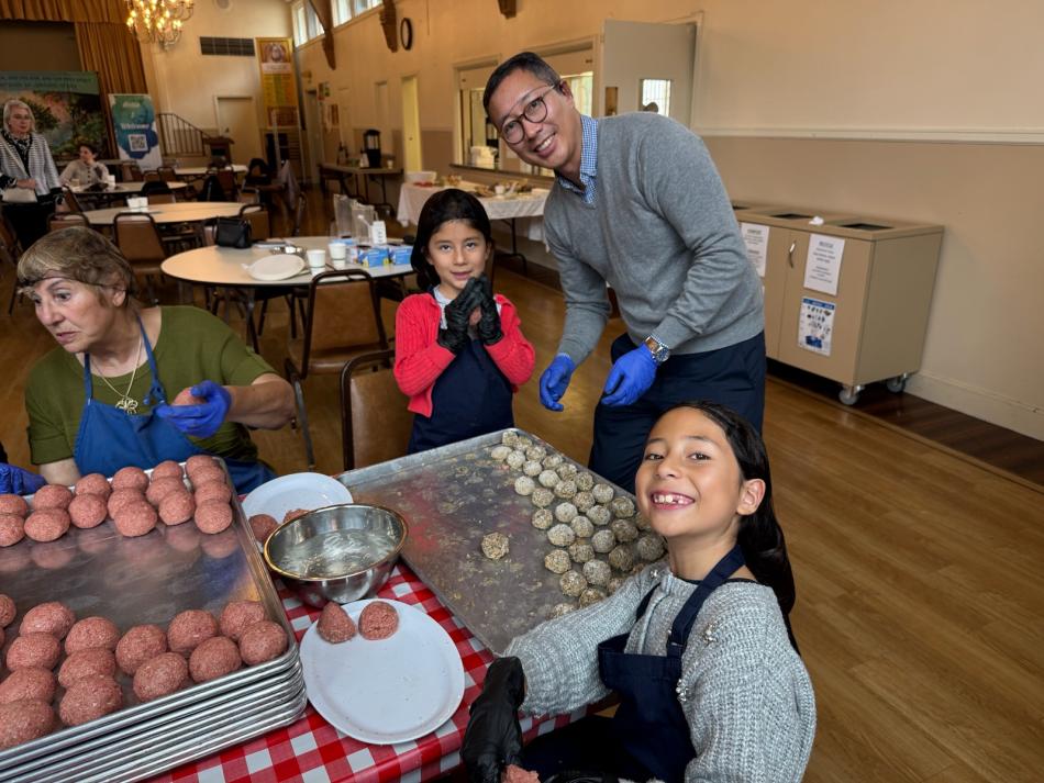 Parishioners of all ages prepare kufta together for St. John’s Food Festival.