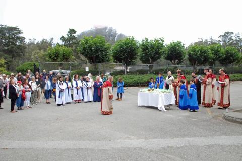 Clergy and parishioners gather for the Great Blessing of Grapes at St. John Armenian Apostolic Church