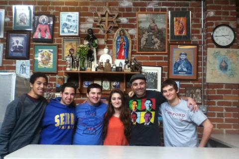 Our ACYO members at the Martin De Porres Soup Kitchen with sDn. Arto Bedikian